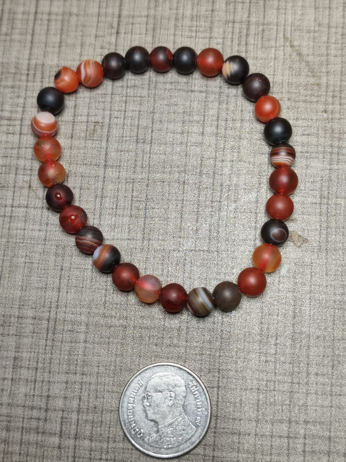 Autumn Earth Sardonyx & Banded Agate Stretch Bracelet