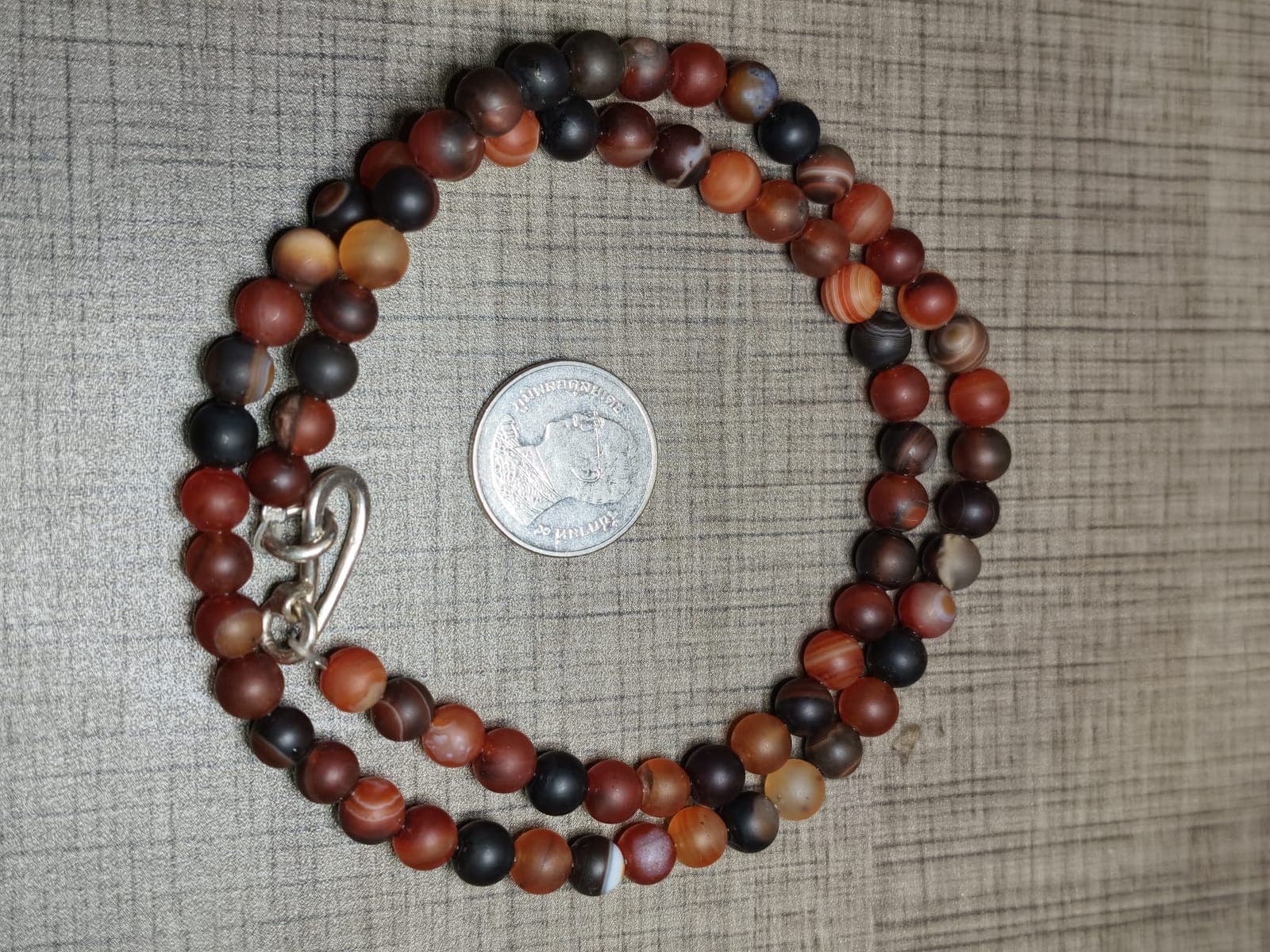 Autumn Fire Matte Sardonyx & Banded Agate Strand Necklace