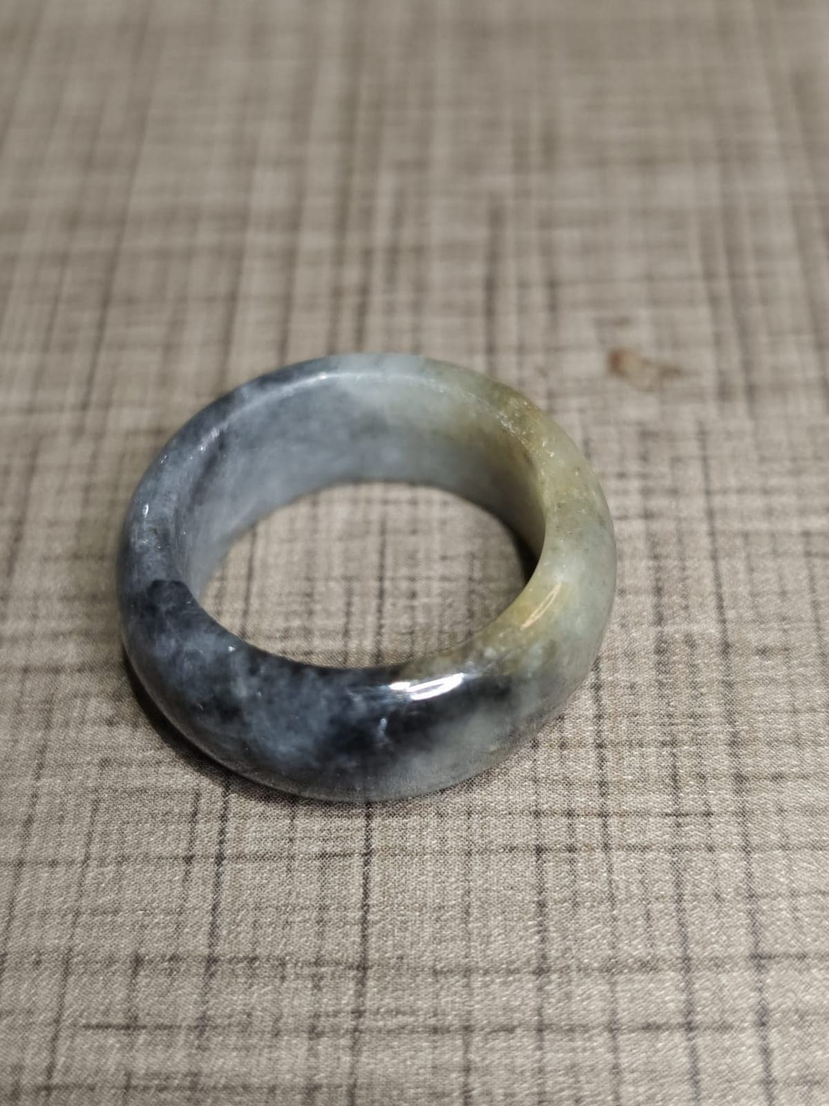 Earth & Ash Tri-Color Carved Jadeite Ring