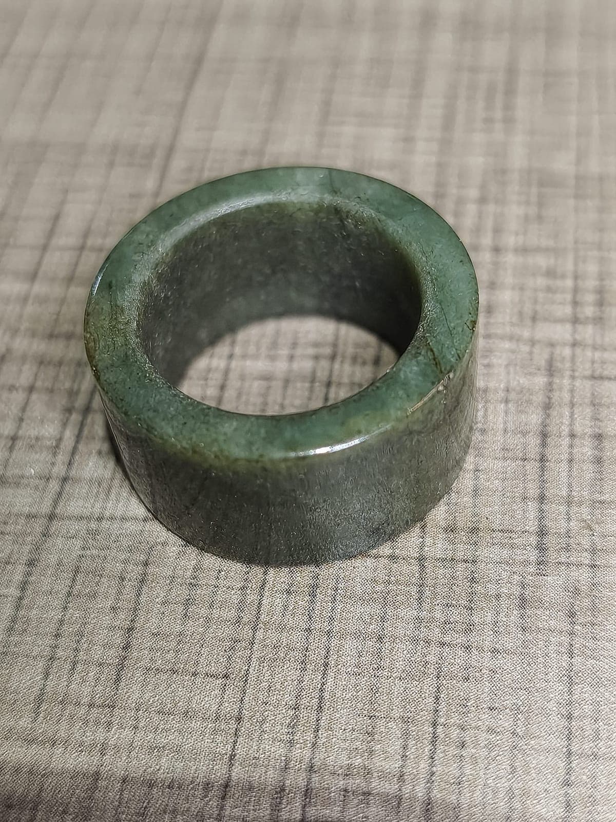 Forest Moss Solid Carved Jade Statement Band
