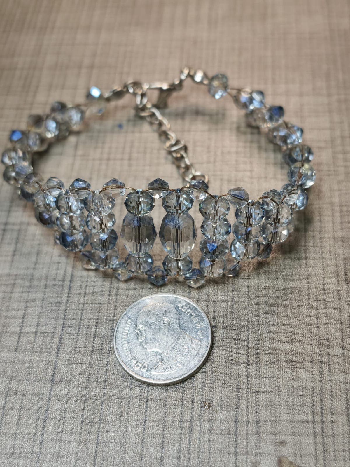 Glacial Shimmer Faceted Crystal Illusion Bracelet