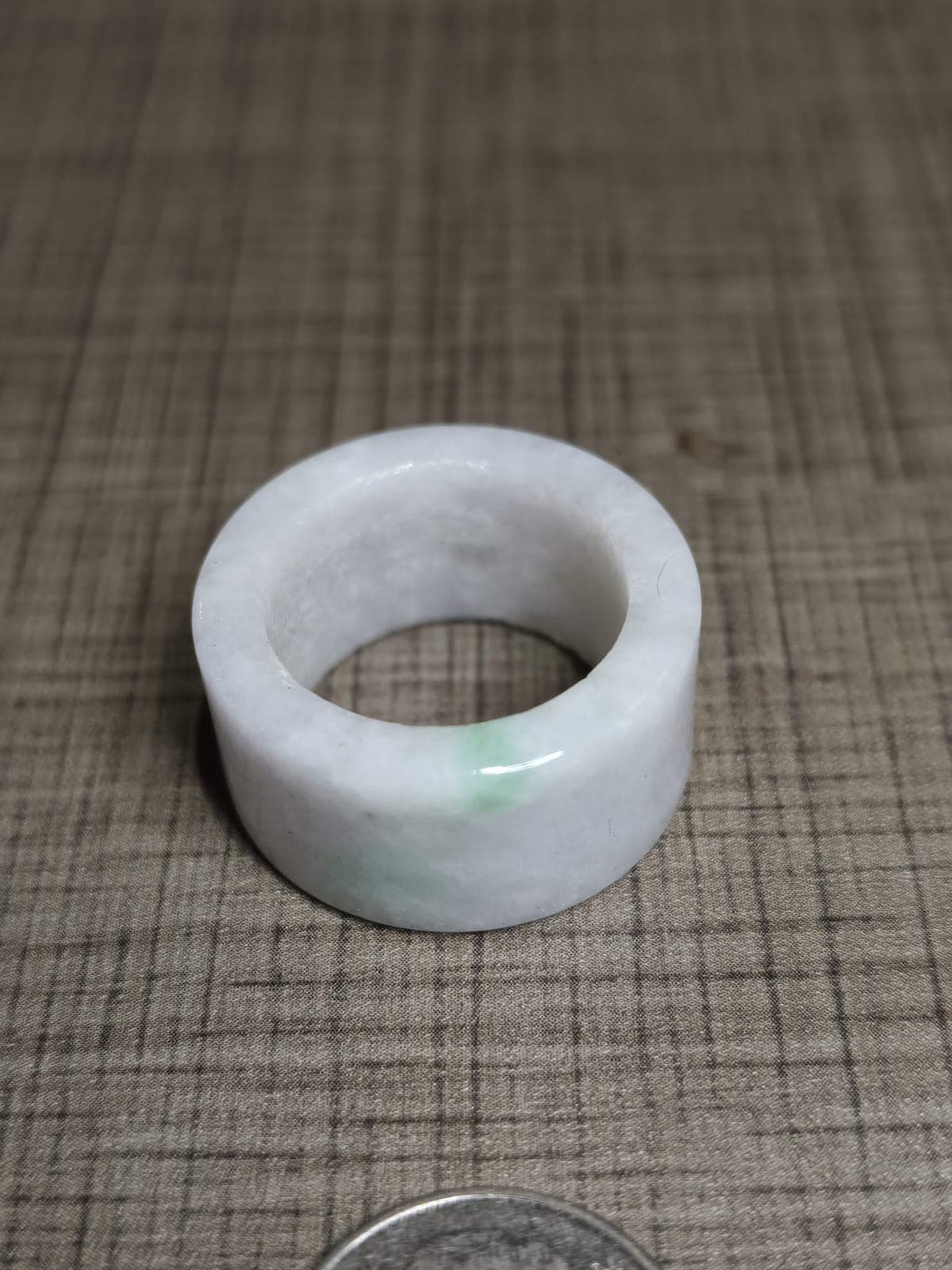 Imperial Splash White & Green Jadeite Band Ring