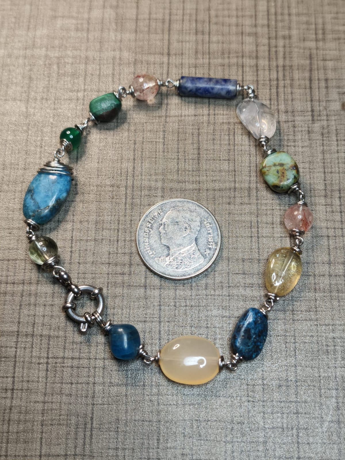 Nomad Miniature Mixed Gemstone Delicate Link Bracelet