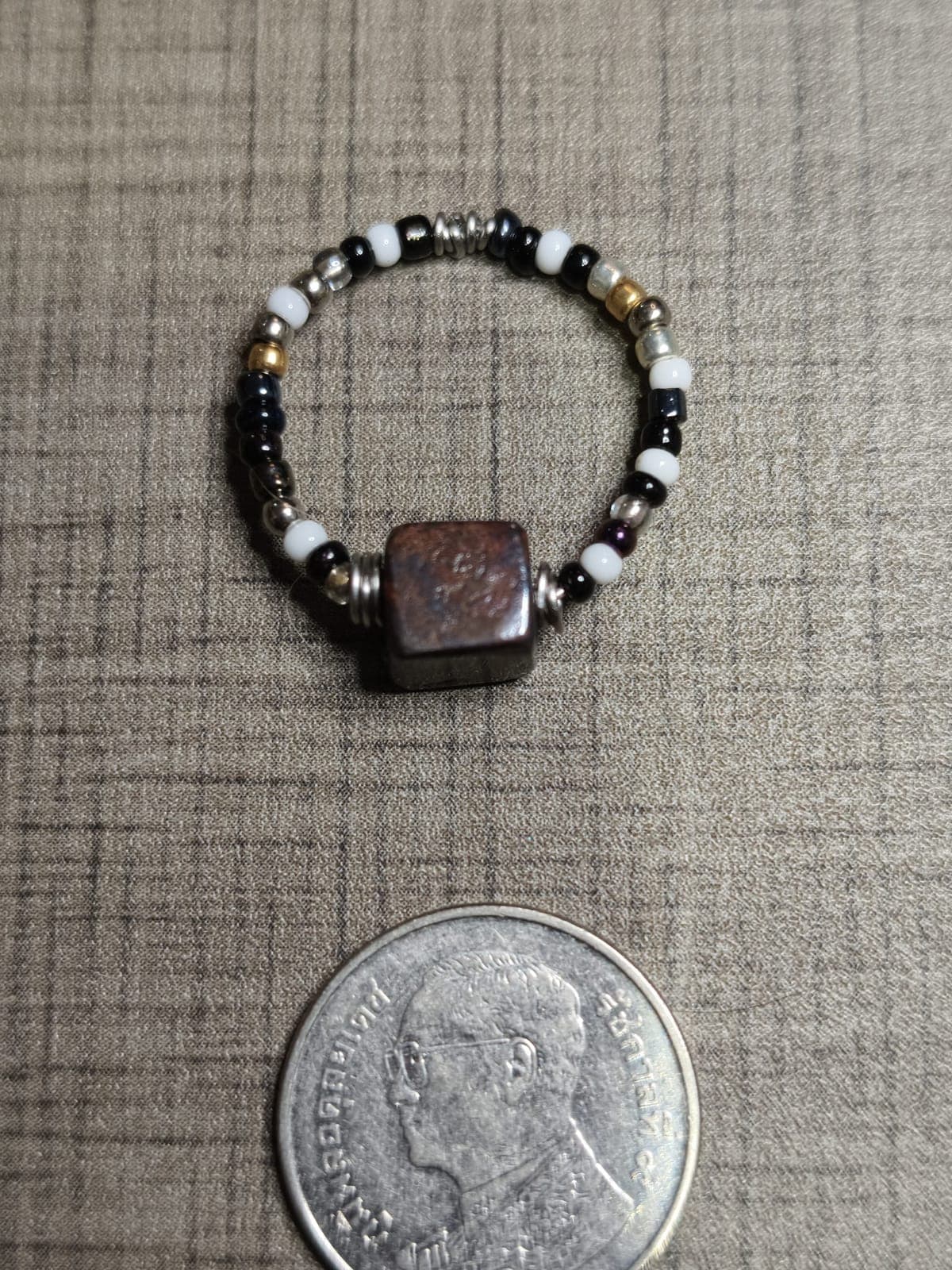 Timber Craft Beaded Statement Ring